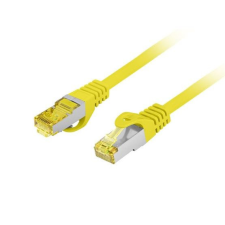 Lanberg CAT6A S/FTP LSZH kábel 0.5m sárga (PCF6A-10CU-0050-Y) kábel és adapter