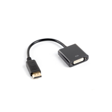 Lanberg Displayport apa - DVI-I anya (24+5) dual link adapter, 10cm kábel és adapter