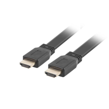 Lanberg HDMI-A apa - HDMI-A apa Nagy sebességű lapos kábel Ethernettel 3m Fekete kábel és adapter