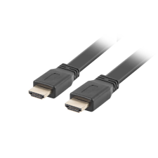 Lanberg HDMI-A apa - HDMI-A apa v2.0 Lapos kábel 1m Fekete kábel és adapter