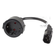 Lanberg IEC 320 C14 apa - SCHUKO anya átalakító 20 cm - Fekete kábel és adapter
