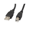 Lanberg LANBERG USB-A(M)->USB-B(M) 2.0 kábel 1.8M fekete