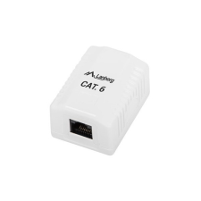 Lanberg OU6-0001-W Cat.6 UTP 1xRJ45 szimpla árnyékolatlan fali aljzat kábel és adapter