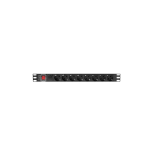 Lanberg PDU-08F-0200-BK Elosztó 8 aljzat 2m fekete kapcsolós védett hosszabbító, elosztó