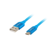 Lanberg Premium micro USB-B apa - USB-A apa 2.0 Adat és töltő kábel - Kék (1,8m) (CA-USBM-20CU-0018-BL)