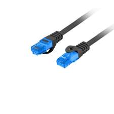 Lanberg S/FTP CAT6a Patch kábel 1m Fekete kábel és adapter