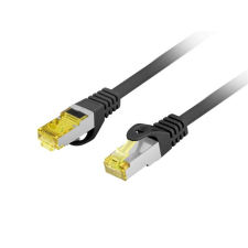 Lanberg S/FTP Cat6a RJ45 Patch Kábel 1m - Fekete (PCF6A-10CU-0100-BK) kábel és adapter