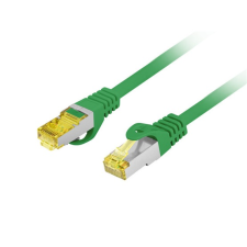 Lanberg S/FTP Cat6a RJ45 Patch Kábel 1m - Zöld (PCF6A-10CU-0100-G) kábel és adapter