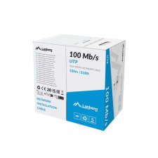 Lanberg U/UTP Cat5 RJ45 Patch kábel 100m - Szürke (LCU5-10CC-0100-S) kábel és adapter