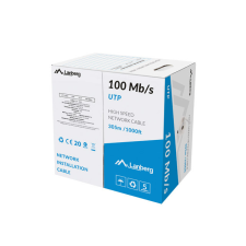 Lanberg utp kábel, cca, 305m, szürke lcu5-10cc-0305-s 100mb/s kábel és adapter