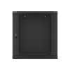 Lanberg WF01-6612-10B 19" 12U SZÉL:600 MÉLY:600 MAG:640 lapraszerelt üvegajtós fekete fali rack szekrény
