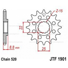  Lánckerék első JTF1901SC 520 13 fogas lánc, láncszett