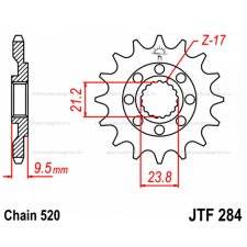  Lánckerék első JTF284 520 12 fogas lánc, láncszett