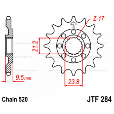 Lánckerék első JTF284SC 520 13 fogas lánc, láncszett