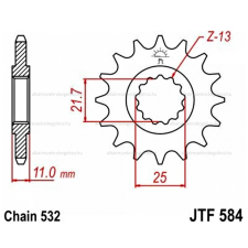 Lánckerék első JTF584 532 16 fogas lánc, láncszett