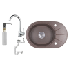 Laneo Zia 665-43BR Gránit Mosogató + Csap + Szifon + Adagoló (Barna)