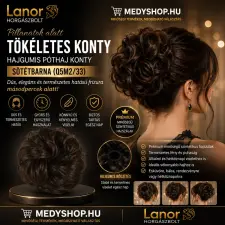  Lanor hajgumis póthaj konty – sötétbarna (Q5M2/33) póthaj