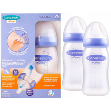 Lansinoh cumisüveg NaturalWave® természetes hullámvonalú etetőcumival, 2x240 ml cumisüveg