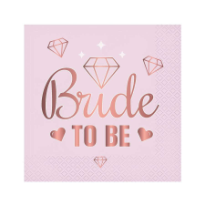 Lánybúcsú Bride To Be Pink szalvéta 20 db-os 33x33 cm papírárú, csomagoló és tárolóeszköz