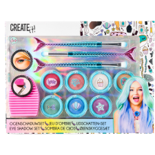 Lányoknak készült szett 7 szemhéjpúder és sellőecset Create It! szépségszalon
