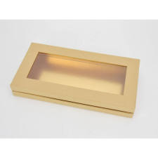  Lapos tégla papír doboz arany belsővel, natúr dekorálható tárgy