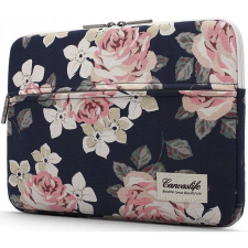 Laptop táska, 15 - 16" készülékhez, rózsa minta, CanvasLife Sleeve, sötétkék számítógéptáska