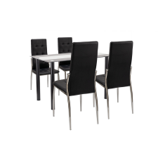  Lara 4+1 étkező garnitúra fekete kerti bútor