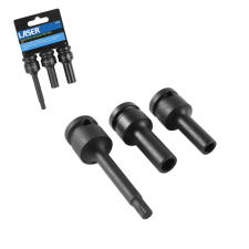 Laser Tools Többrészes split rim felni dugókulcs készlet -speciális 7 / 8 / 10 mm dugókulcs