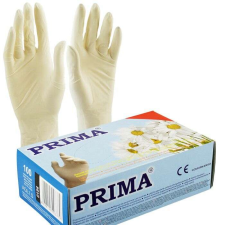 Latex vizsgálókesztyű, fehér, púderes, XS méret, 100 db, Prima védőkesztyű