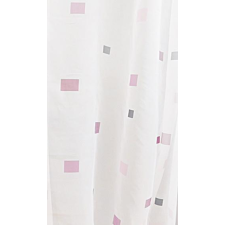 Látvány Textil Kft Fehér voila kész függöny lila szürke kockás 160x150cm lakástextília