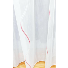 Látvány Textil Kft Fehér voila-sable kész függöny piros nyírt hullám minta 180x190cm lakástextília