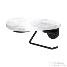 Laufen ADA fali wc papír tartó, PVD matt fekete/fehér márvány HF506791515060 fürdőszoba kiegészítő