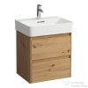 Laufen BASE 2.0 52x40 cm-es, 2 fiókos fali mosdótartó szekrény VAL H810282 mosdóhoz, vad tölgy H4113621082671