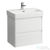 Laufen BASE 2.0 57x36 cm-es, 2 fiókos fali mosdótartó szekrény PRO S H818959 / PRO X H818863 mosdóhoz, fényes fehér H4112621082611
