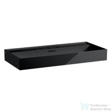 Laufen Kartell 100x46 cm-es csiszolt aljú mosdó 3 csaplyukkal,fényes fekete H8163370201081 szaniter