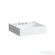 Laufen Kartell By Laufen 46x46 cm-es mosdó 3 csaplyukkal,matt fehér H8153317571581 szaniter