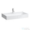 Laufen Kartell By Laufen 80x46 cm-es csiszolt aljú mosdó túlfolyó nélkül,LCC Active bevonattal,Fehér H816336A001111
