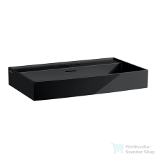 Laufen Kartell By Laufen 80x46 cm-es mosdó 3 csaplyukkal,fényes fekete H8103360201081 szaniter