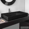 Laufen Kartell By Laufen 90x46 cm-es csiszolt aljú mosdó 1 csaplyukkal,fényes fekete H8183380201111