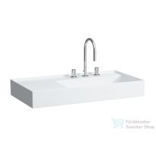 Laufen Kartell By Laufen 90x46 mosdó, bal oldali polccal, 3 csaplyukkal H8103390001581 ( 810339 ) szaniter