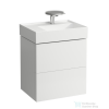 Laufen Kartell By Laufen alsószekrény két fiókkal matt fehér színben, bal polcos 810335 mosdóhoz H4075680336401 ( 407568 )