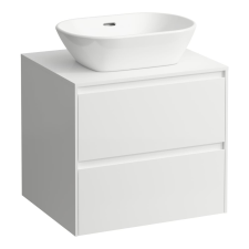 Laufen Lani Pultos Alsószekrény 2 fiókkal kivágással középen 585 mm Matt fehér fürdőszoba bútor