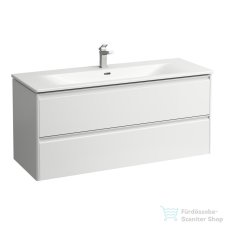Laufen Palace 120 cm-es mosdó és alsószekrény kombináció 2 fiókkal,Fényes fehér H8607092611041 fürdőszoba bútor