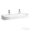 Laufen Sonar 100x42 cm-es csiszolt aljú mosdótál 2 csaplyukkal,túlfolyó nélkül,LCC bevonattal,fehér H8163474001151