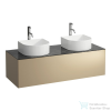Laufen Sonar 117,5x45,5x34 cm-es 1 fiókos alsószekrény dupla mosdó és csaptelep kivágással H812340,H812341,H812342,H812343 mosdókhoz,Gold&amp;Nero Marquina H4054280341401