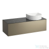 Laufen Sonar 117,5x45,5x34 cm-es 1 fiókos alsószekrény H812340,H812341,H812342,H812343 mosdókhoz,Titanium&amp;Nero Marquina H4054230341421