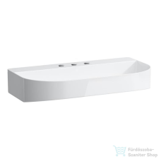 Laufen Sonar 80x42 cm-es mosdó 3 csaplyukkal,túlfolyó nélkül,matt fehér H8103447571581 szaniter