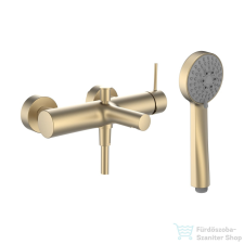 Laufen TWINPLUS SLIM SL kádtöltő csaptelep zuhanyszettel, PVD matt halvány arany HF505460462600 csaptelep