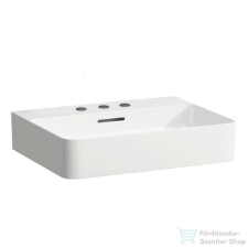 Laufen Val SaphirKeramik 55x42 cm-es mosdó 3 csaplyukkal,LCC bevonattal,fehér H8102824001081 szaniter