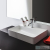 Laufen Val SaphirKeramik 55x42 cm-es túlfolyó nélküli csiszolt aljú mosdó 1 csaplyukkal,LCC bevonattal,fehér H8162824001111
